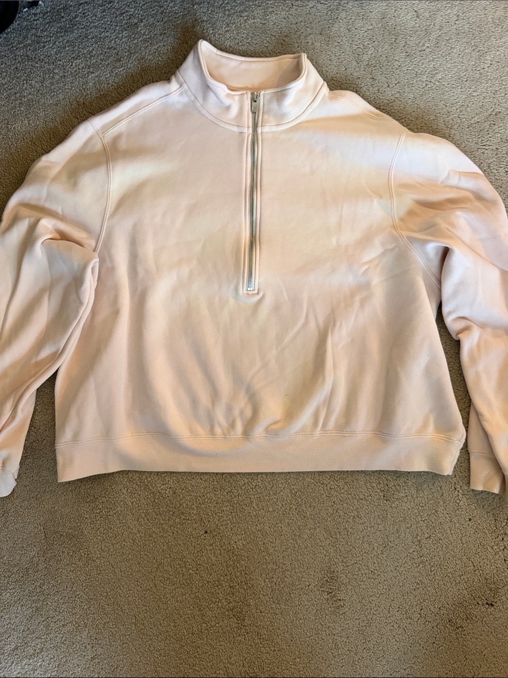 Fabletics Pale Pink Half-Zip Turtleneck Pullover